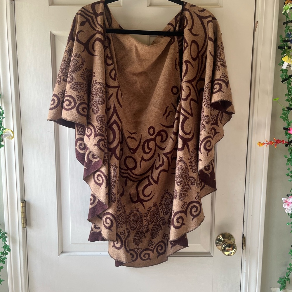 Pashmina Poncho Cloak Tribal Forest